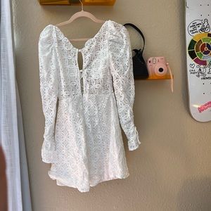 For Love & Lemons Lace Long Sleeve Dress